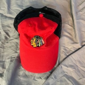 Blackhawks Red and Black Hat